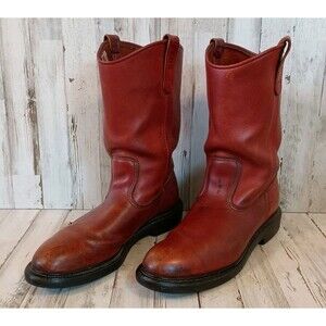 Vintage Red Wing Supersole Pecos Boots Size 11.5 AA Soft Toe USA Made Brown 1994